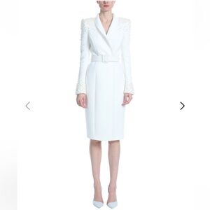 Badgley Mischka White Midi Dress